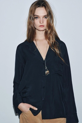 Свободная рубашка с карманом ZW COLLECTION- Заказать в России