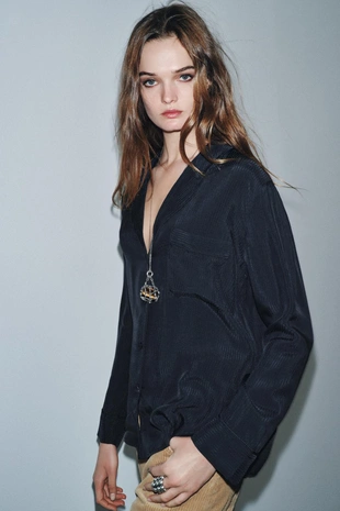 Свободная рубашка с карманом ZW COLLECTION- Заказать в России