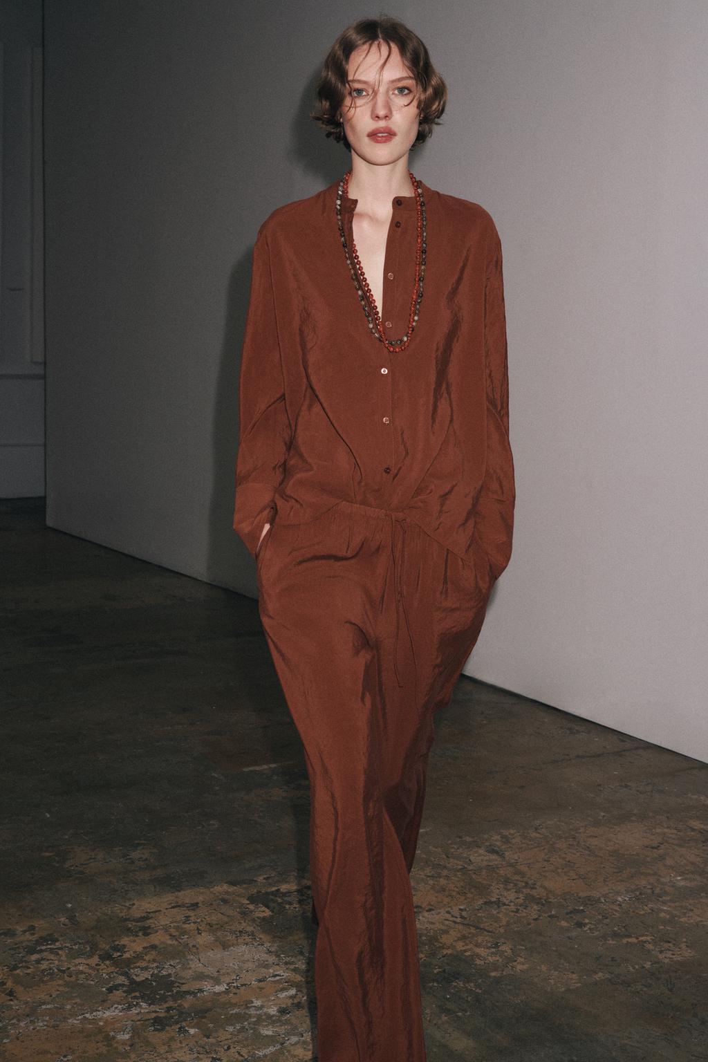 РУБАШКА ИЗ СТРУЯЩЕЙСЯ ТКАНИ — ZW COLLECTION