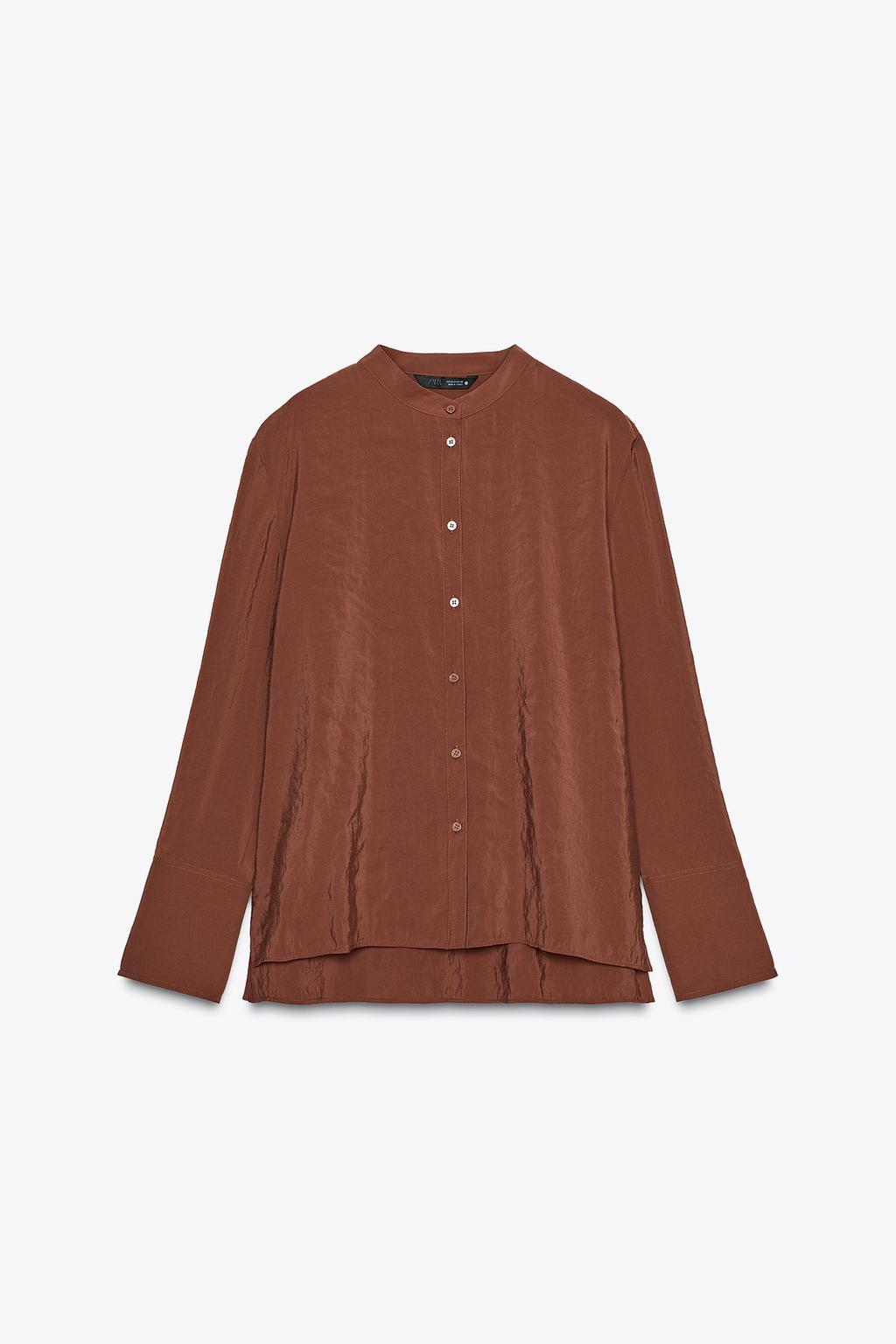 РУБАШКА ИЗ СТРУЯЩЕЙСЯ ТКАНИ — ZW COLLECTION