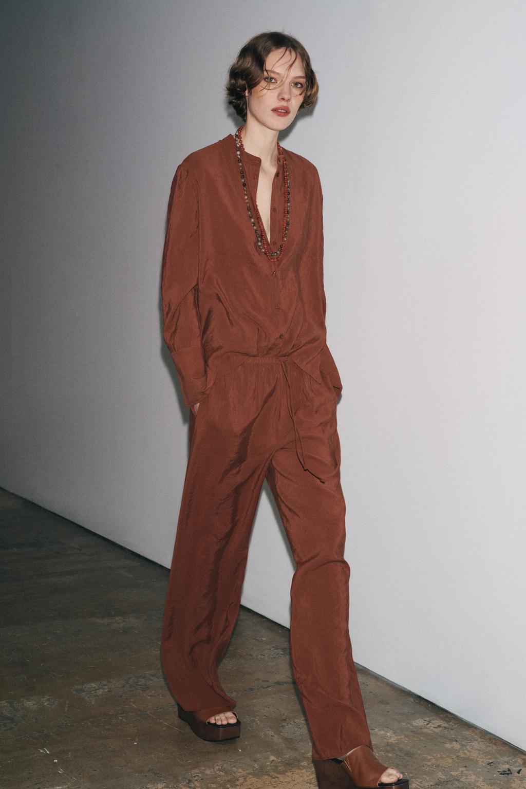 РУБАШКА ИЗ СТРУЯЩЕЙСЯ ТКАНИ — ZW COLLECTION