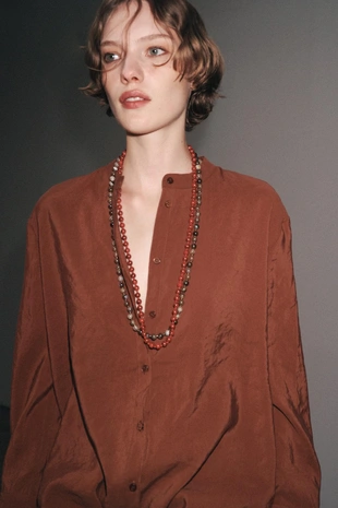 Купить Zara Рубашка из струящейся ткани — ZW COLLECTION