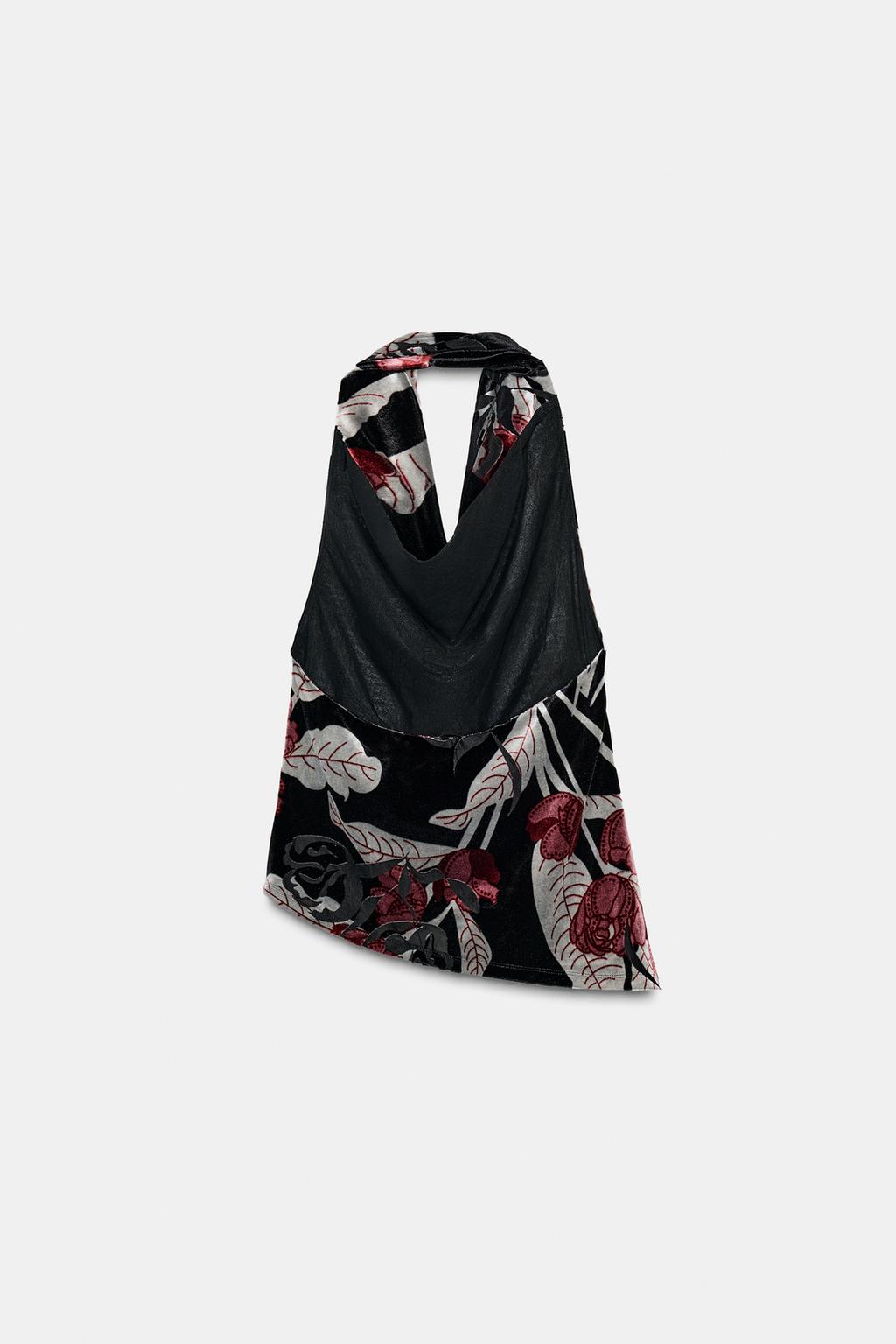 ТОП С ГОРЛОВИНОЙ ХАЛТЕР И БАХРОМОЙ ИЗ БАРХАТА