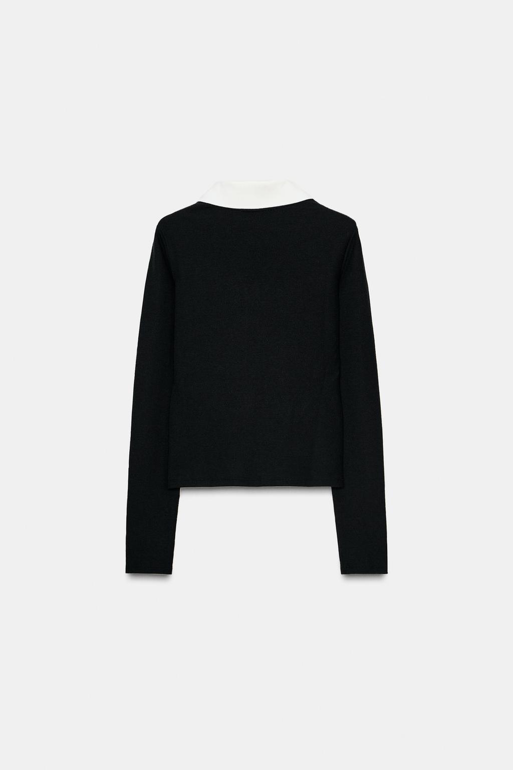 ТОП ПОЛО ИЗ ТКАНИ ИНТЕРЛОК С КОНТРАСТНЫМИ ЭЛЕМЕНТАМИ