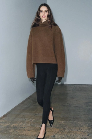 Black | 3641/890/800 - Zara Легинсы со штрипками из полиамида