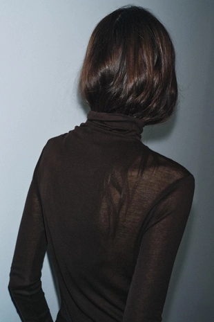 Brown | 0858/712/700 - Zara Футболка из хлопка SUPIMA®