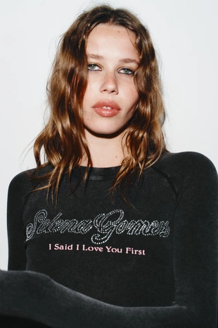 Купить Zara Футболка в рубчик SELENA GOMEZ