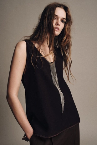 Купить Zara Мягкий топ без рукавов