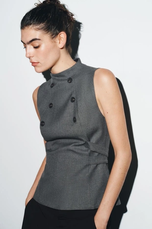 Топ с пуговицами- Заказать в России