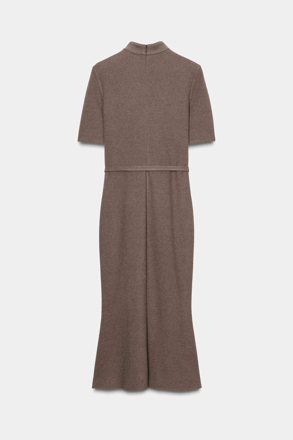 ПЛАТЬЕ ИЗ МЯГКОЙ ТКАНИ С ПОЯСОМ