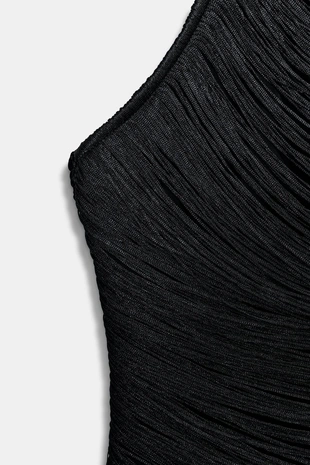 Топ с горловиной халтер и бахромой- Заказать в России