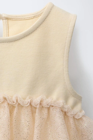 Cava | 5767/546/307 - Zara Комбинированное платье из полупрозрачной ткани с блестками