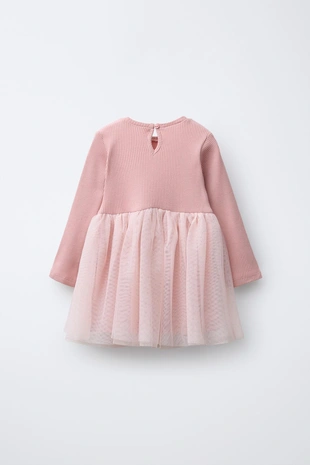 Купить Zara Комбинированное платье из туля с блёстками