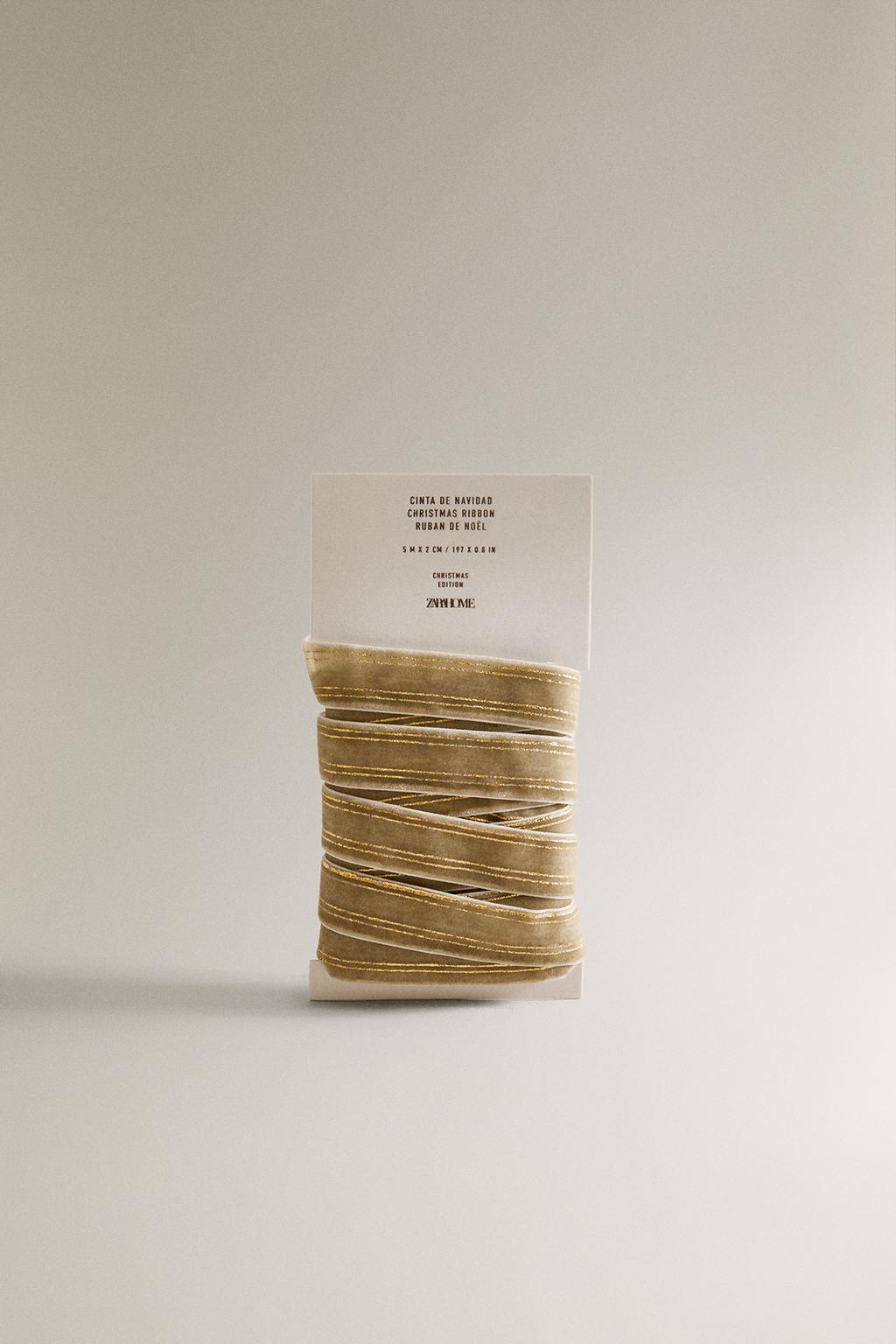 Бархатная новогодняя лента для подарков