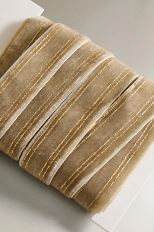 Бархатная новогодняя лента для подарков- Заказать в России