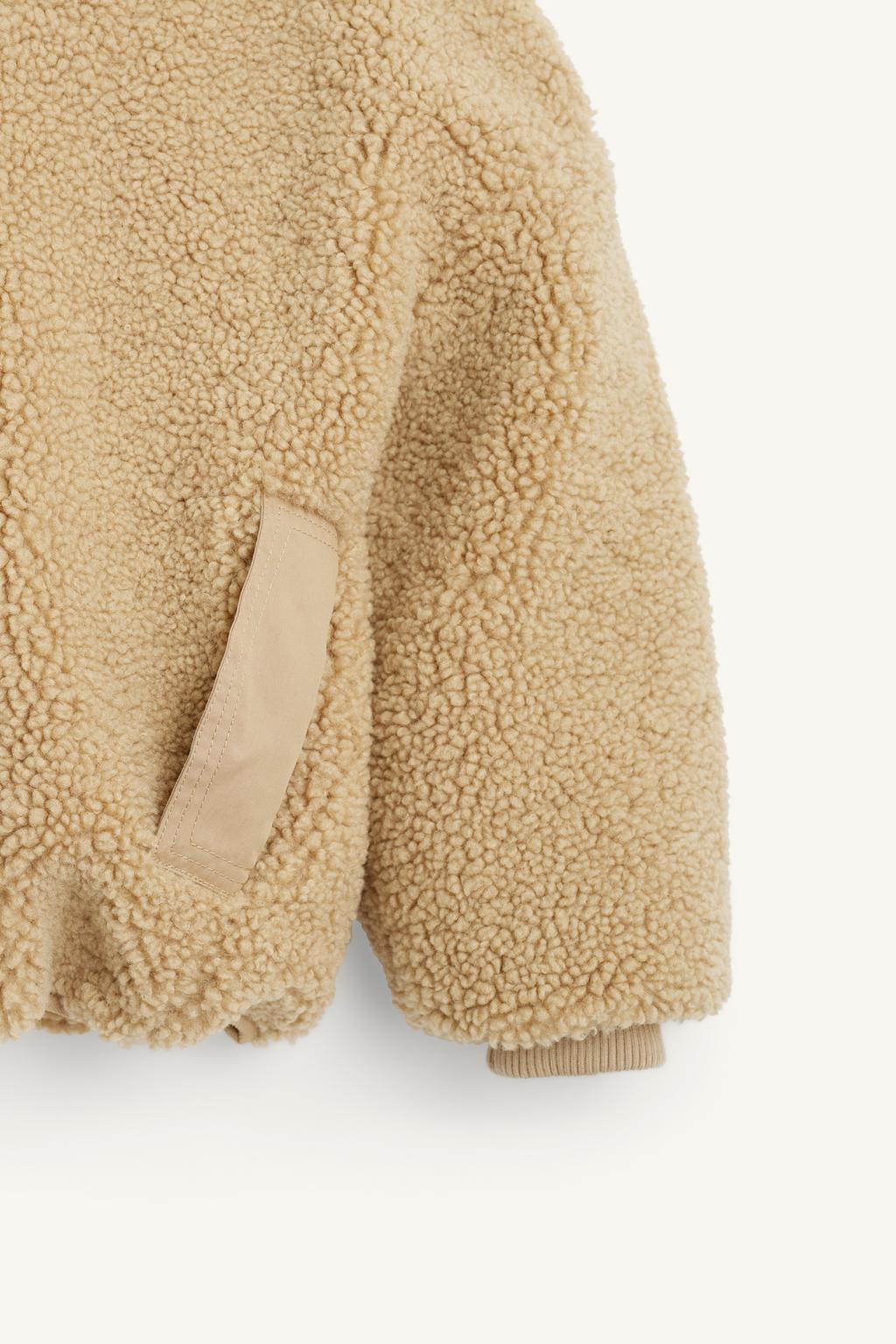 Худи из искусственного меха с длинными рукавами