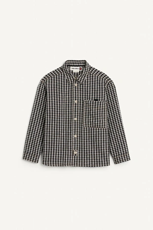 Рубашка в клетку с отложным воротником- Заказать в России