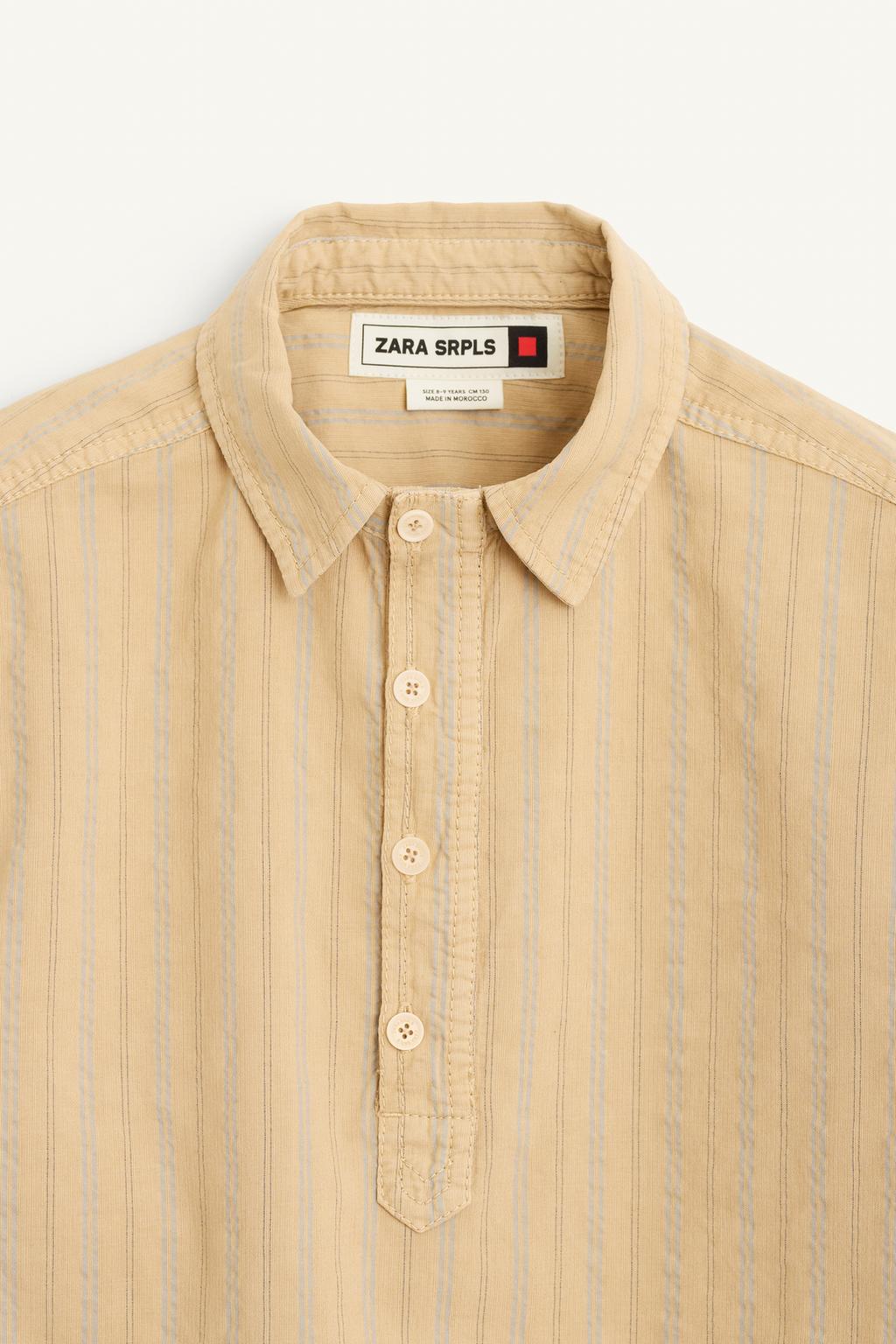 Рубашка в полоску с воротником и длинными рукавами