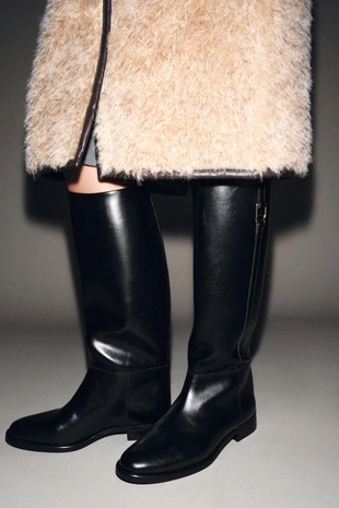 Сапоги в жокейском стиле на плоской подошве- Заказать в России