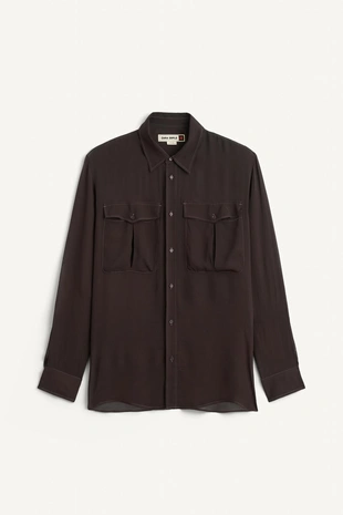 Коричневая рубашка- Заказать в России