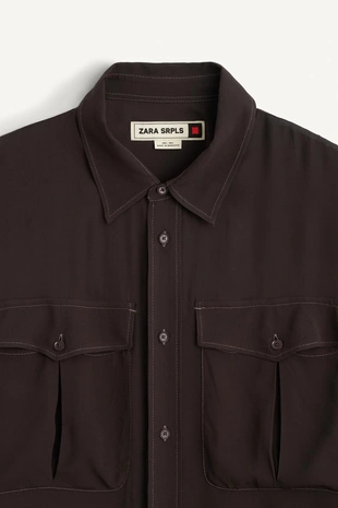 Коричневая рубашка- Заказать в России