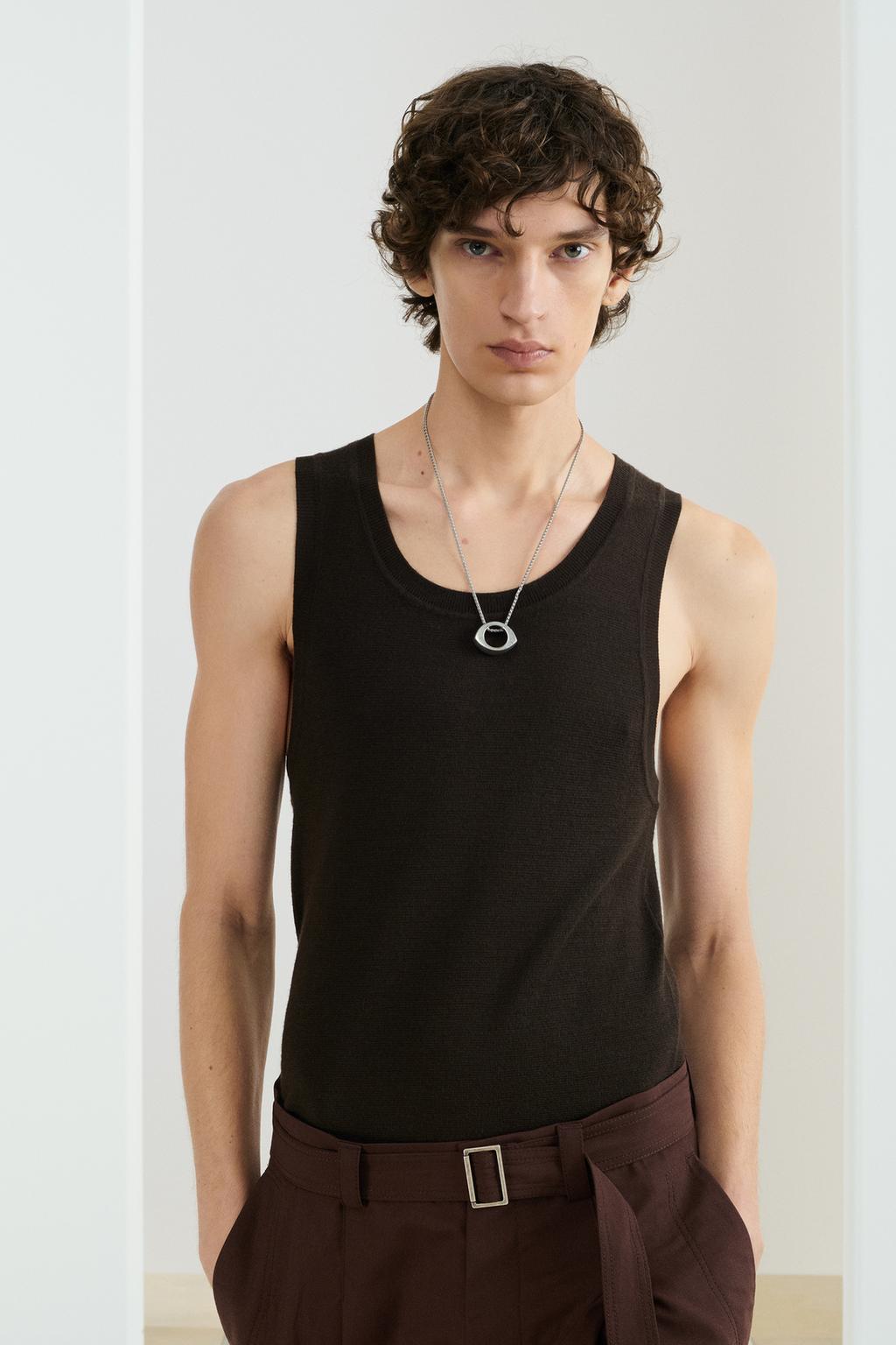 Вязанный топ-майка