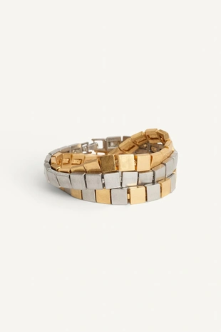 Браслеты ZARA из металлических бусин в форме кубов- Заказать в России