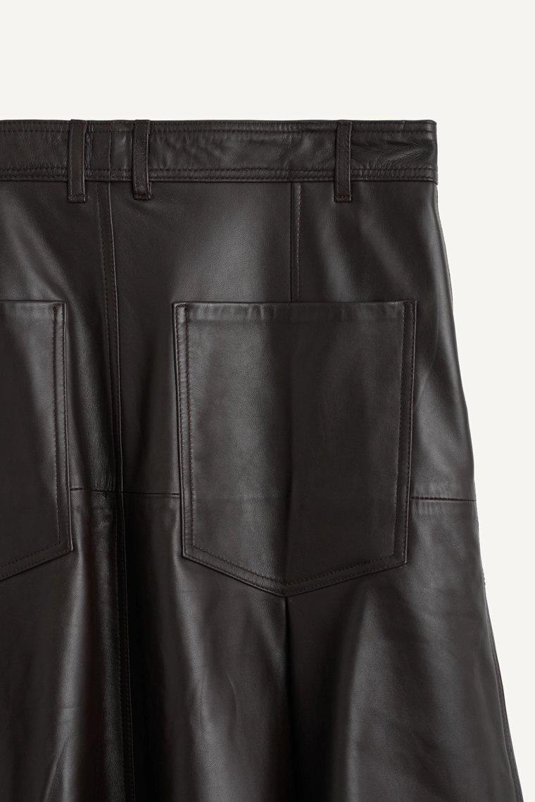 Миди-юбка из кожи