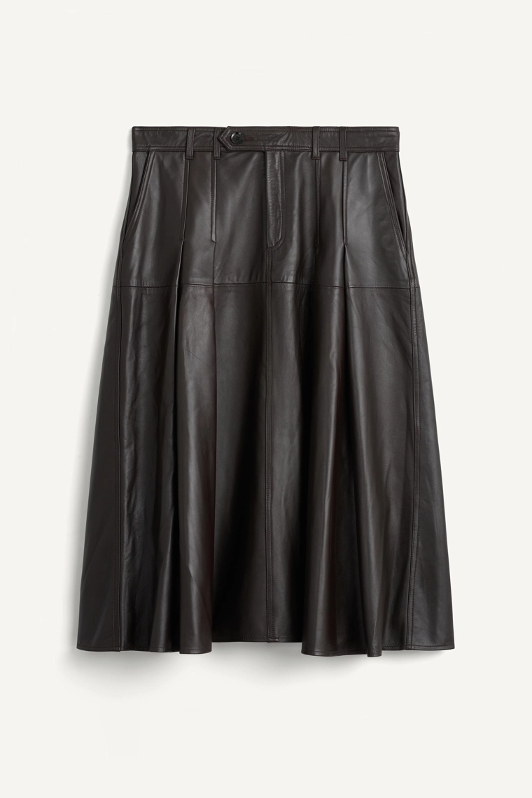 Миди-юбка из кожи