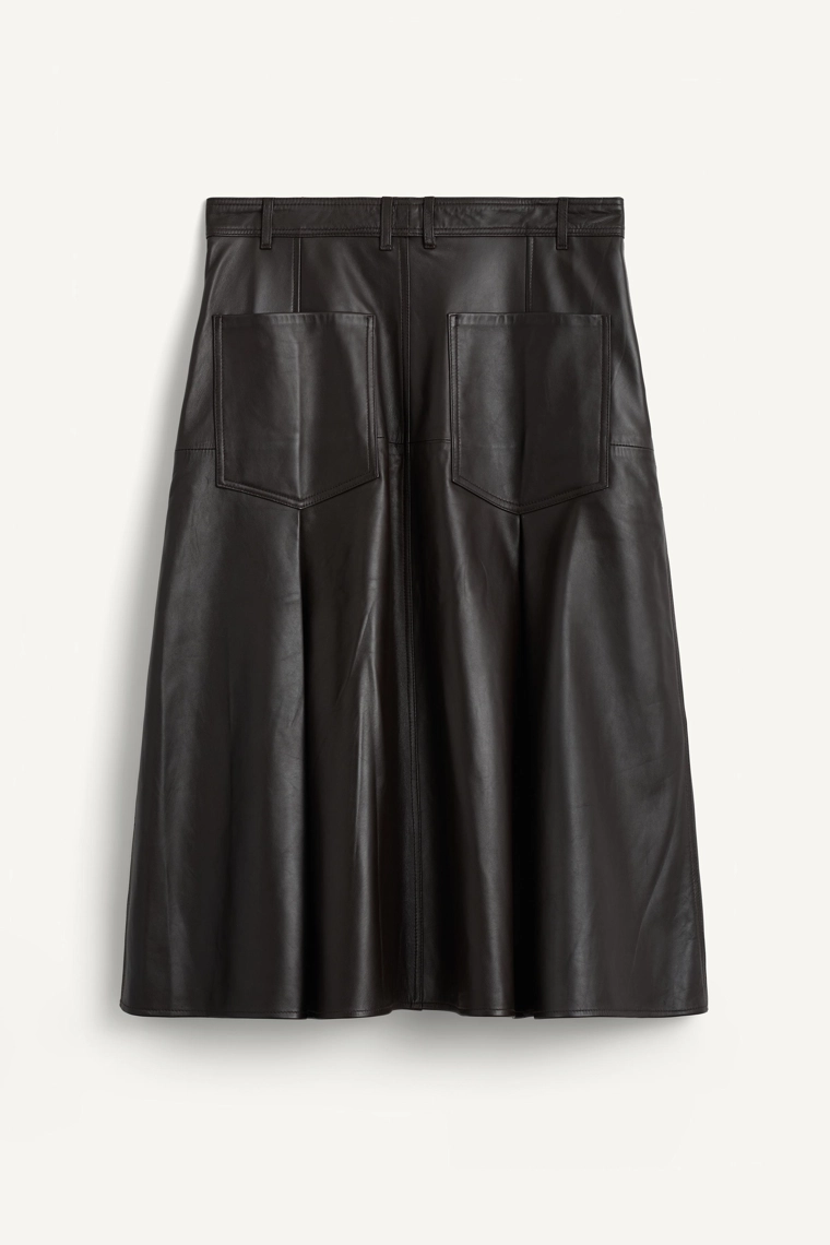 Миди-юбка из кожи