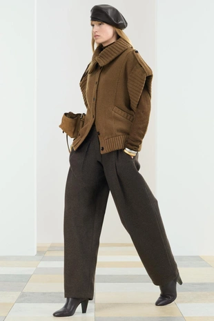 Брюки со средней посадкой из 20% шерстяной пряжи- Заказать в России