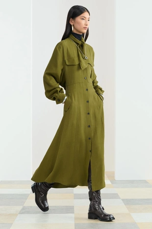 Платье-рубашка с поясом- Заказать в России