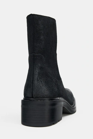 Кожаные ботильоны с квадратным носом- Заказать в России