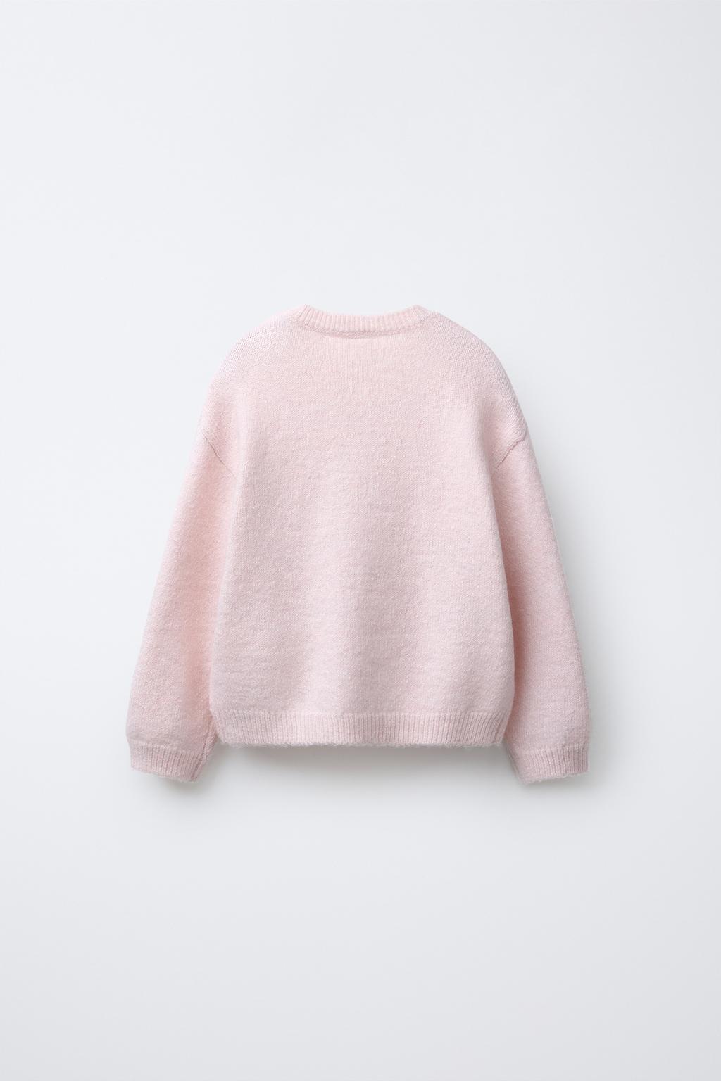 ВЯЗАНЫЙ ДЖЕМПЕР С ВОРСОВЫМИ СЕРДЦАМИ