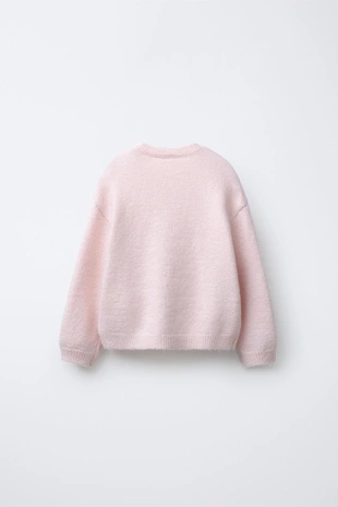 Вязаный джемпер с ворсовыми сердцами