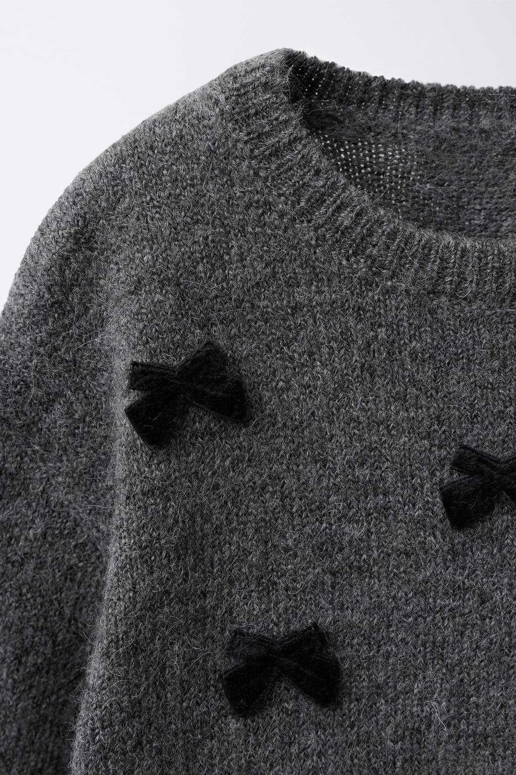 ВЯЗАНЫЙ ДЖЕРСИ С БАНТАМИ ФЛОК