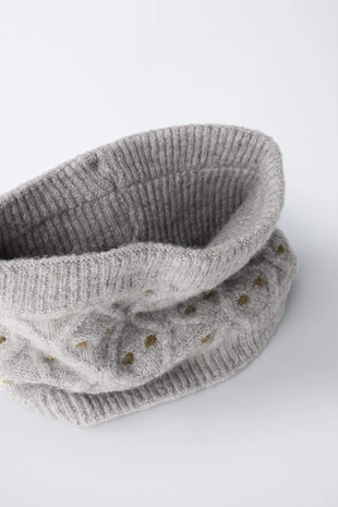 Купить Zara Трикотажный шарф-снуд в горошек