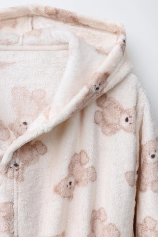 Халат из флиса с медведями- Заказать в России