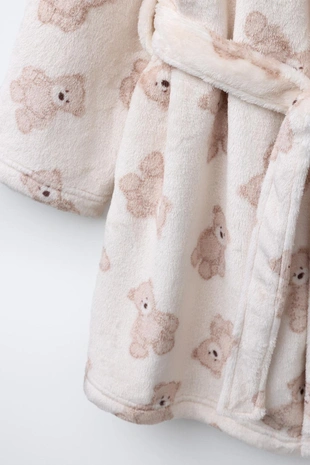 Халат из флиса с медведями- Заказать в России