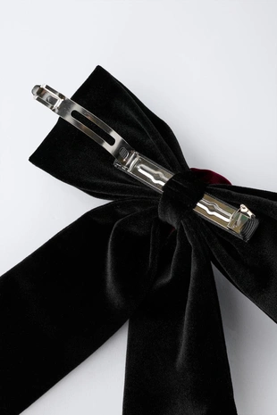 Бархатный бант для волос с цветком- Заказать в России