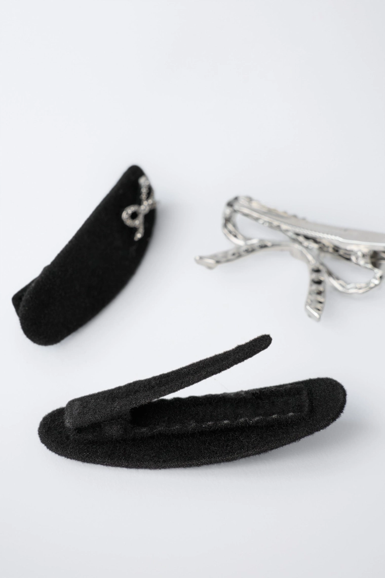 Набор из трех блестящих заколок с бантами