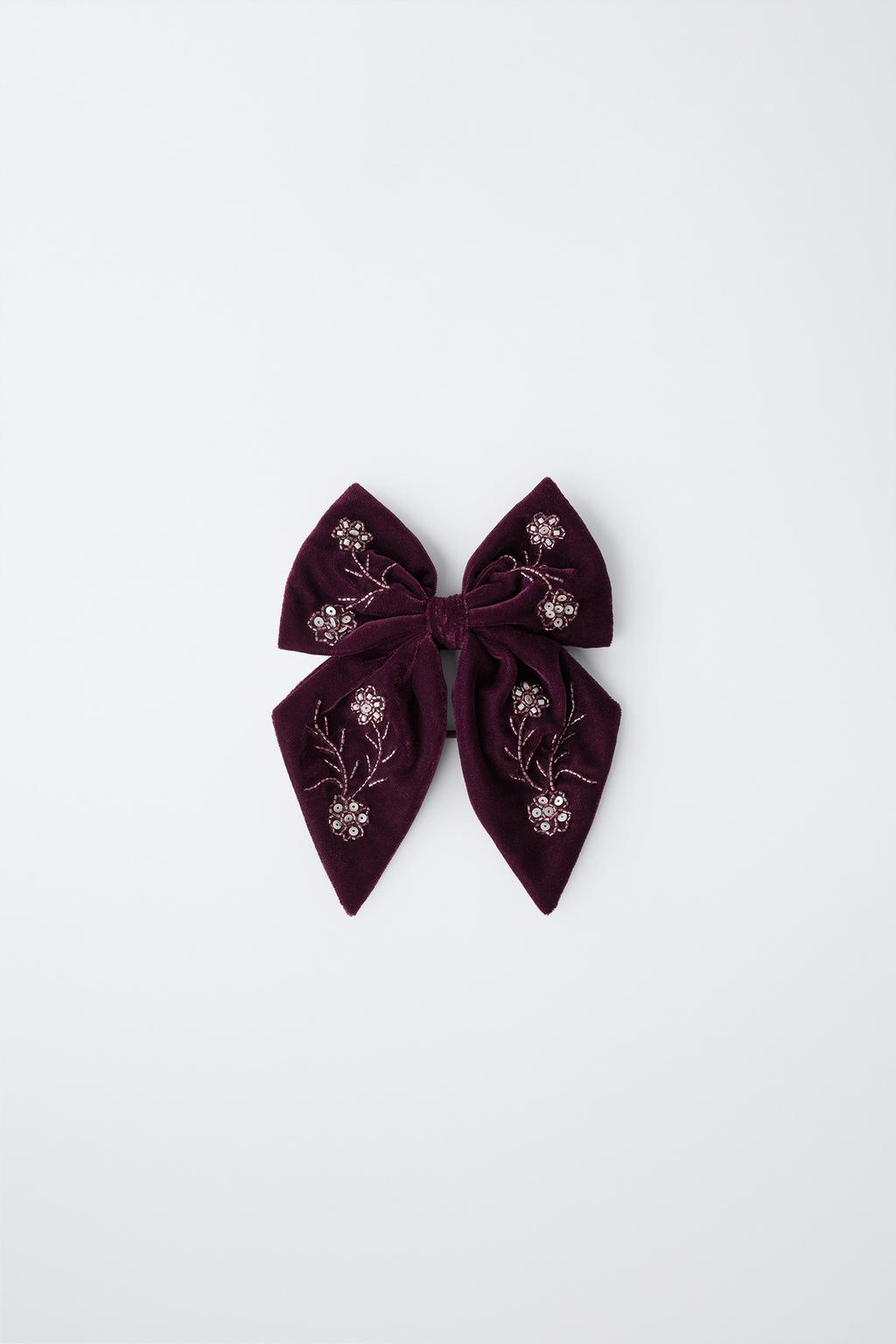 РЕЗИНКА-ЗАКОЛКА С БАРХАТНЫМ БАНТОМ И ПАЙЕТКАМИ