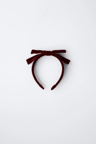 Бархатный ободок с бантом и блестками- Заказать в России