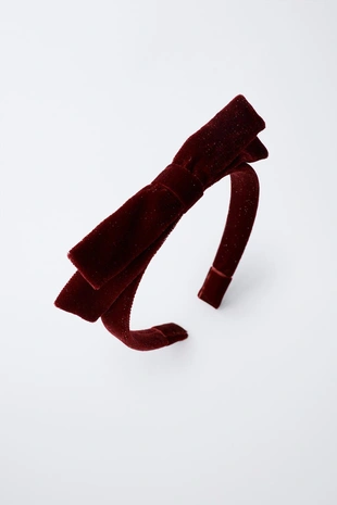 Бархатный ободок с бантом и блестками- Заказать в России