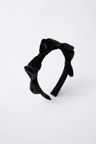 Вельветовый ободок с бантами