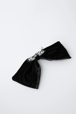 Заколка для волос со стразами и бантом- Заказать в России