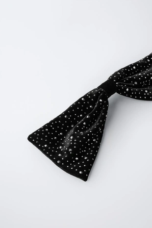 Заколка для волос со стразами и бантом- Заказать в России