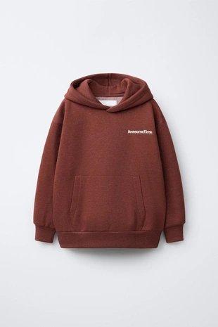 Burgundy | 0039/802/605 - Zara Комплект из толстовки и брюк-джоггеров с текстовым принтом