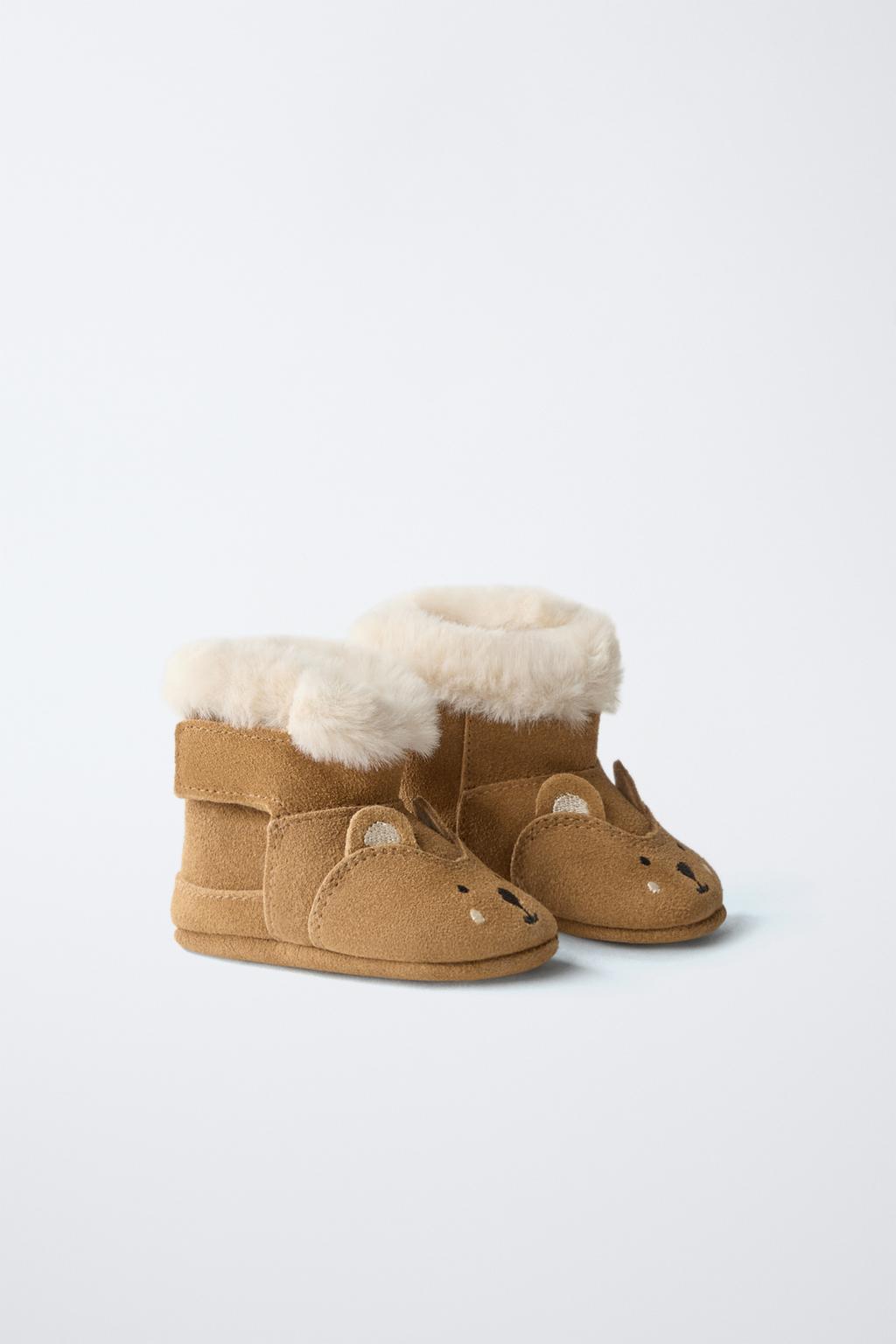 Ботинки с подкладкой в животном принте