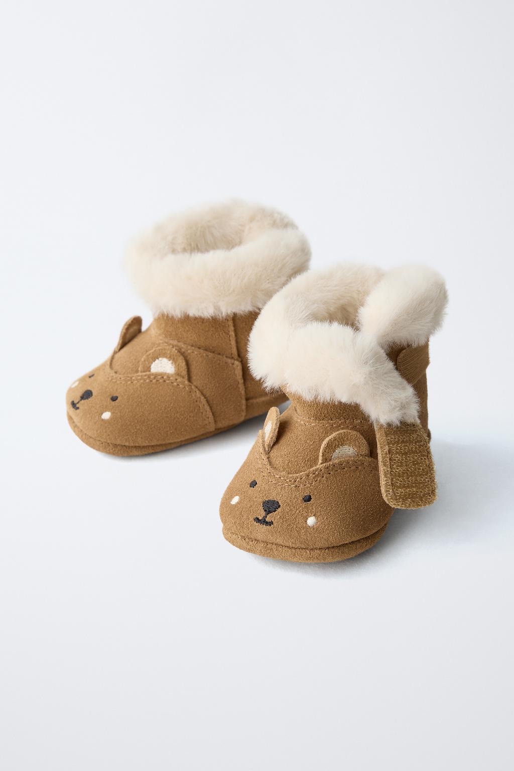 Ботинки с подкладкой в животном принте